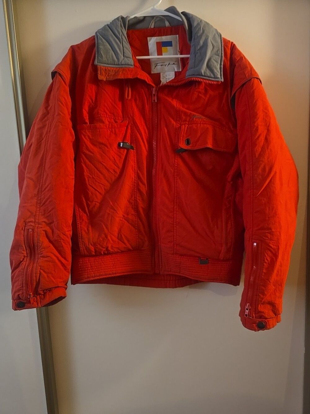 Vtg Forte Italian Ski Coat Jacket Red Mens M Duck Down Filling